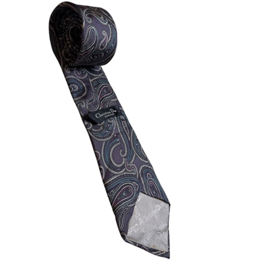 Vintage Christian Dior Silk Paisley Tie‎ Made in USA